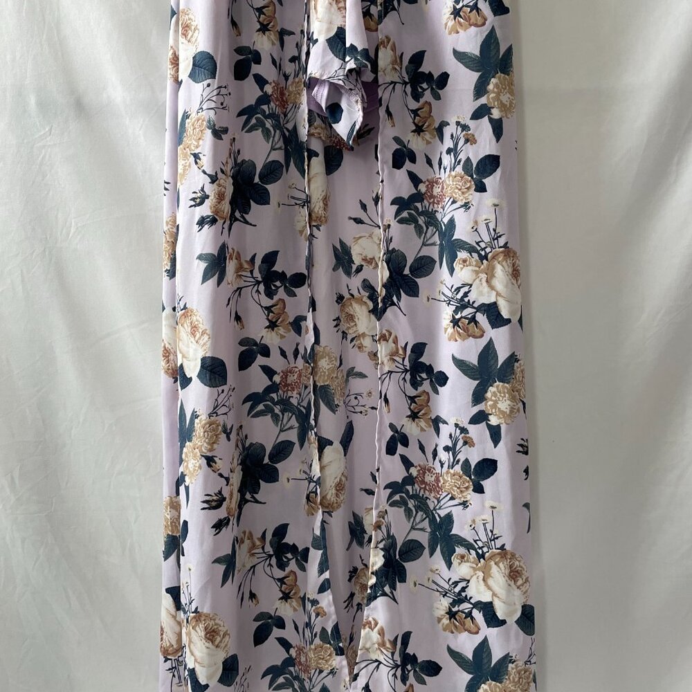 Altar'd State Womens Lavender Off The Shoulder Smocked Floral Maxi Romper Size S - Picture 4 of 11